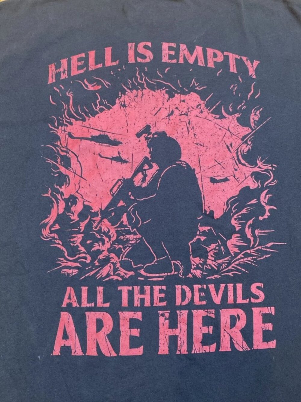 Grunt Style Hell Is Empty All The Devils Are Here Red And Black T-Shirt Mens M